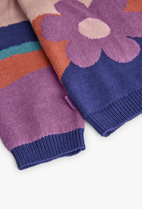 Maglione bambina rosa fiori