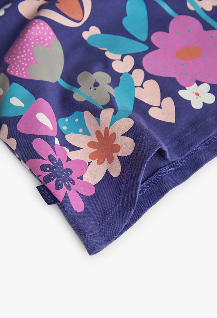 Conjunto menina de malha lilás flores