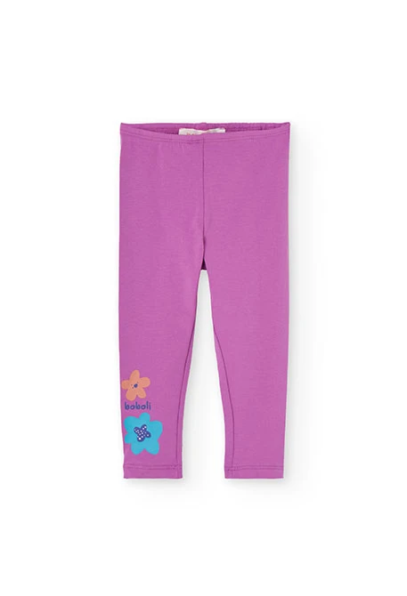 Ensemble fille en tricot lilas fleurs