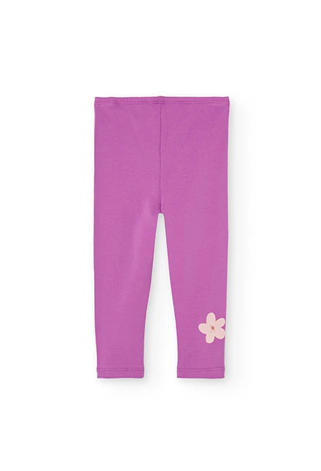 Conjunto niña de punto lila flores