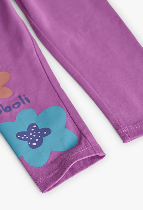 Lilac floral knit set for girl