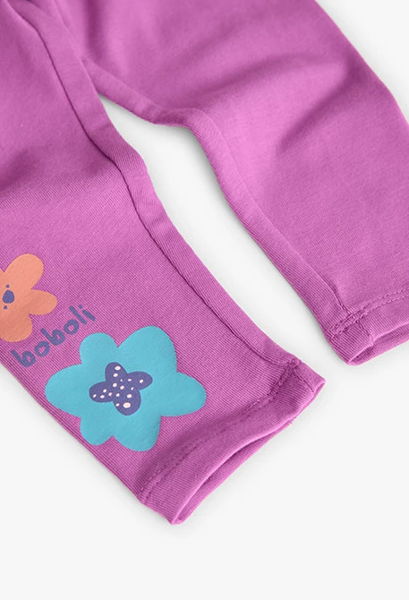 Lilac floral knit set for girl