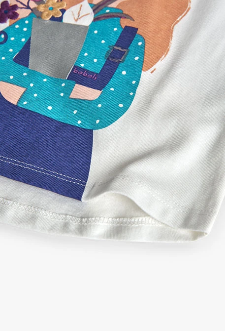 Camiseta niña de punto blanco