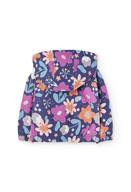Chaqueta niña felpa flores