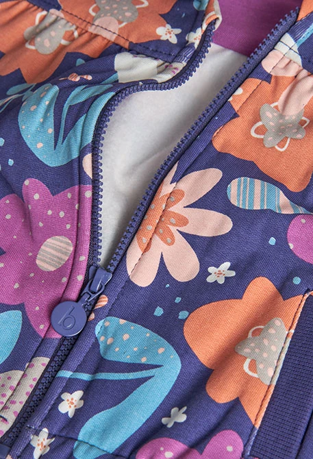Chaqueta niña felpa flores