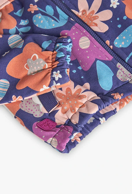 Mädchenjacke aus Frottee mit Blumenmuster