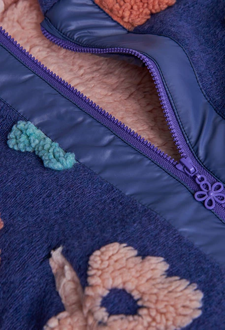 Manteau fille violet avec fleurs