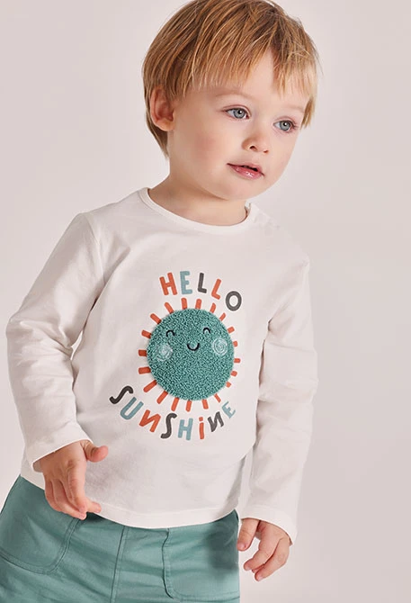 Baby set white cotton T-shirt and trousers