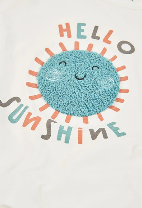 Conjunto bebé camisola e calças algodão branco