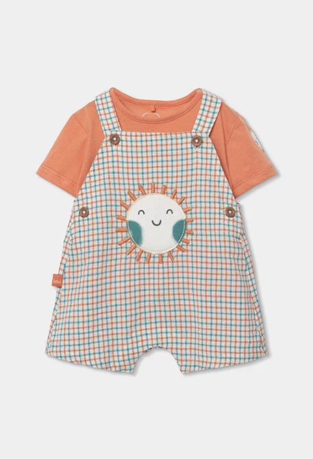 Baby cotton checkered outfit