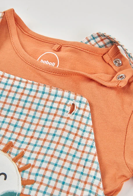 Conjunto para bebé algodão xadrez