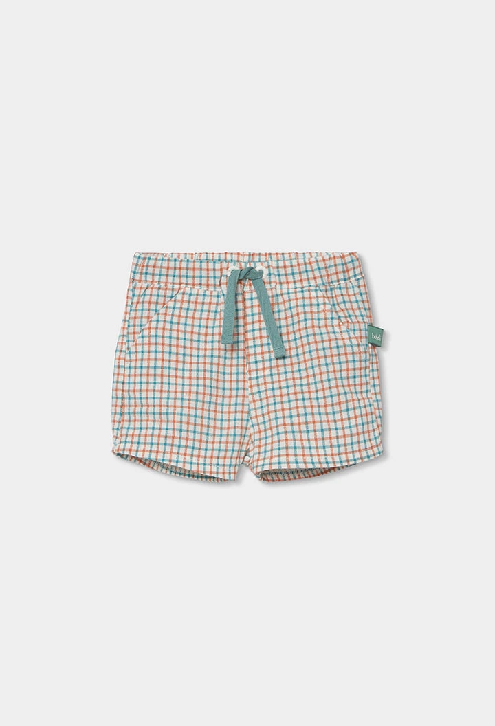 Conjunto bebé camiseta y pantalón corto algodón verde