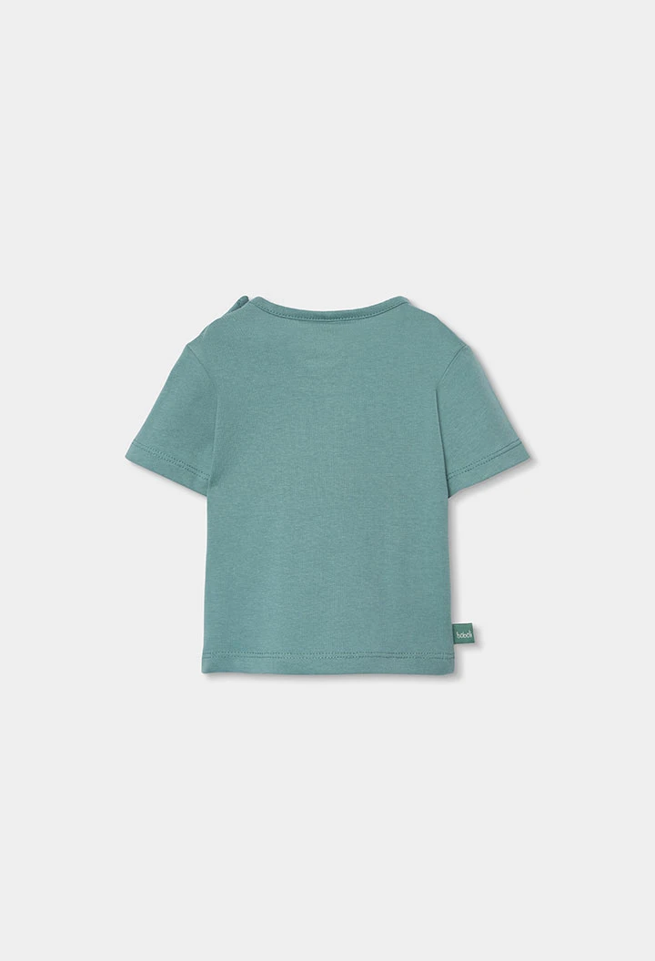 Baby set green cotton T-shirt and shorts