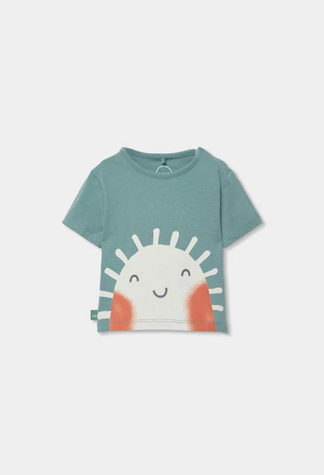 Conjunto bebé t-shirt e calções em algodão verde