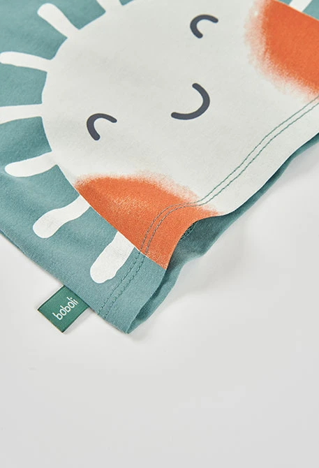 Baby set green cotton T-shirt and shorts