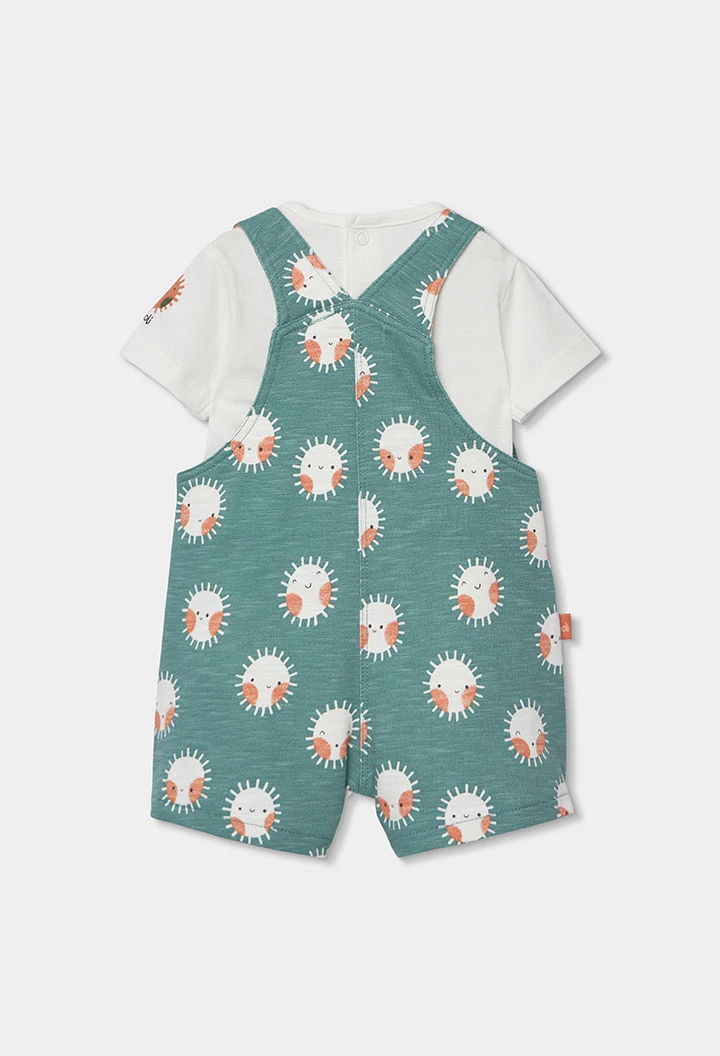 Ensemble bébé t-shirt et salopette en coton imprimé