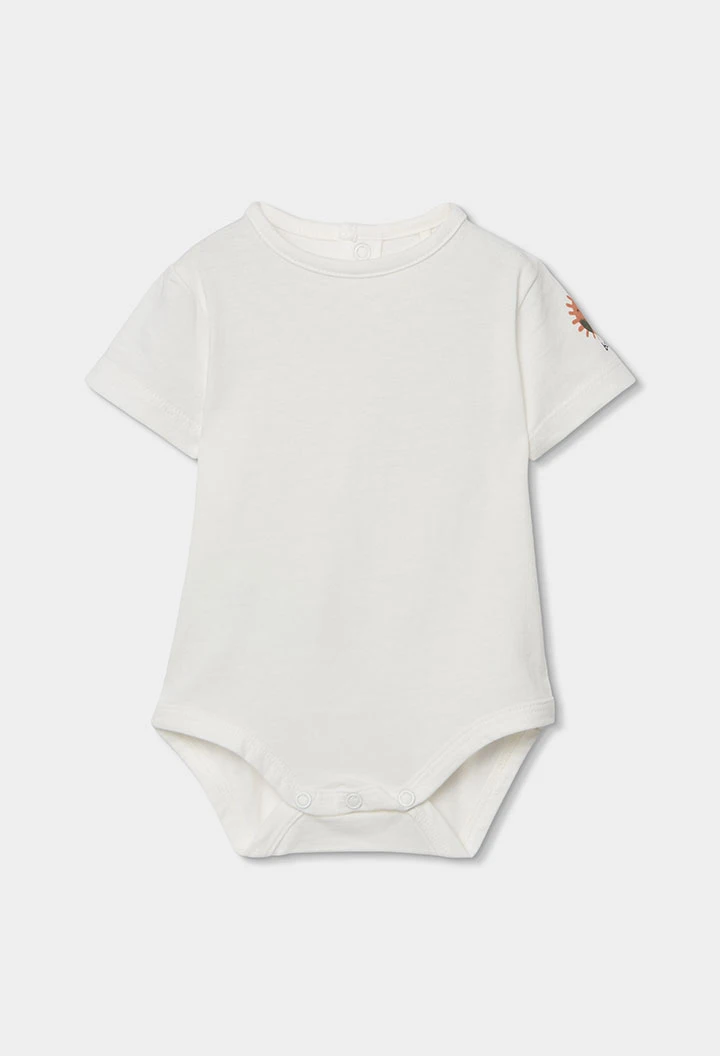 Conjunto bebé t-shirt e macacão de algodão estampado