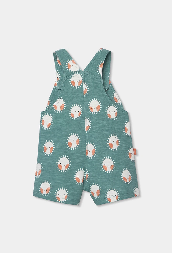 Conjunto bebé t-shirt e macacão de algodão estampado