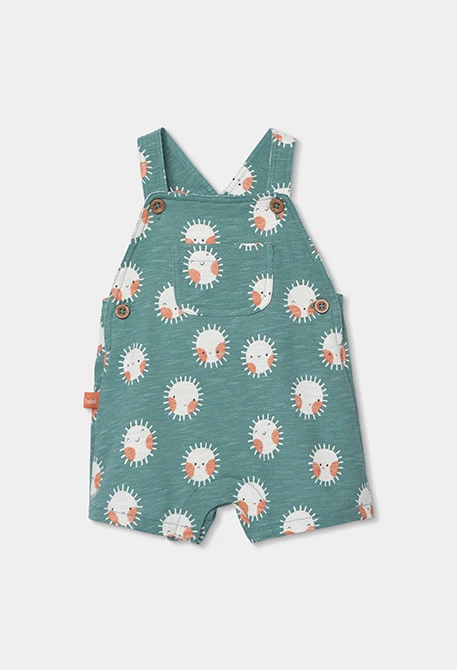 Conjunto bebé camiseta y peto algodón estampado