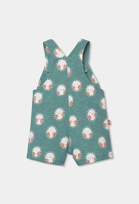 Ensemble bébé t-shirt et salopette en coton imprimé