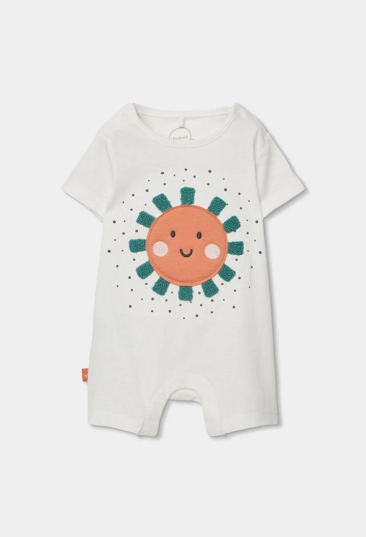 Weißer Baumwoll-Strampler für Babys