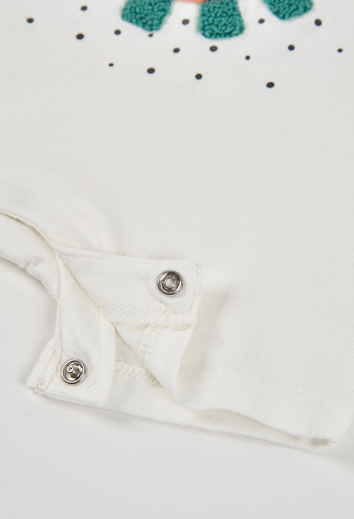 Grenouillère de bébé en coton blanc