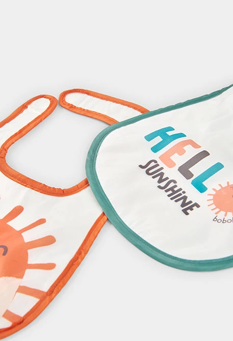 Pack of 2 white cotton baby bibs