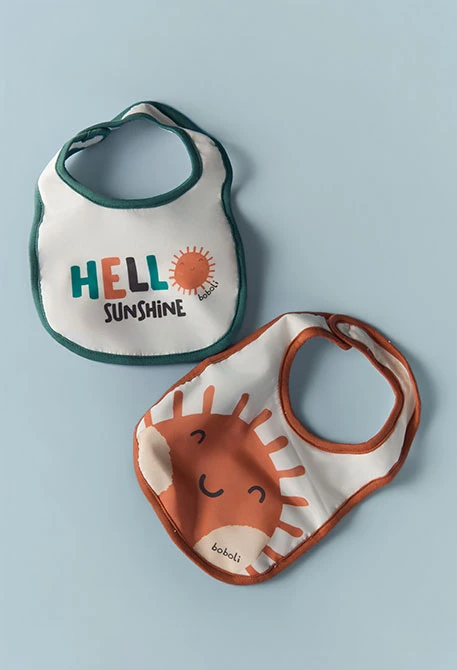 Pack de 2 bavoirs bébé coton blanc