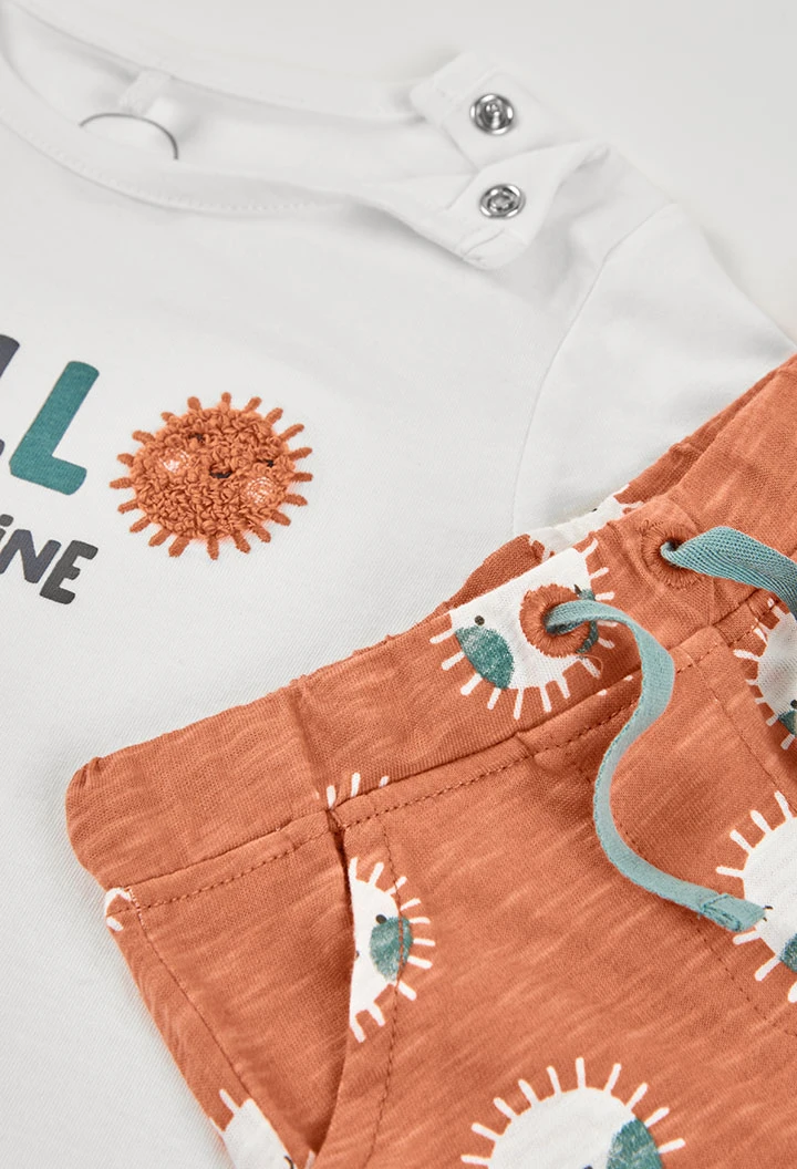 Conjunto bebé t-shirt algodão branco