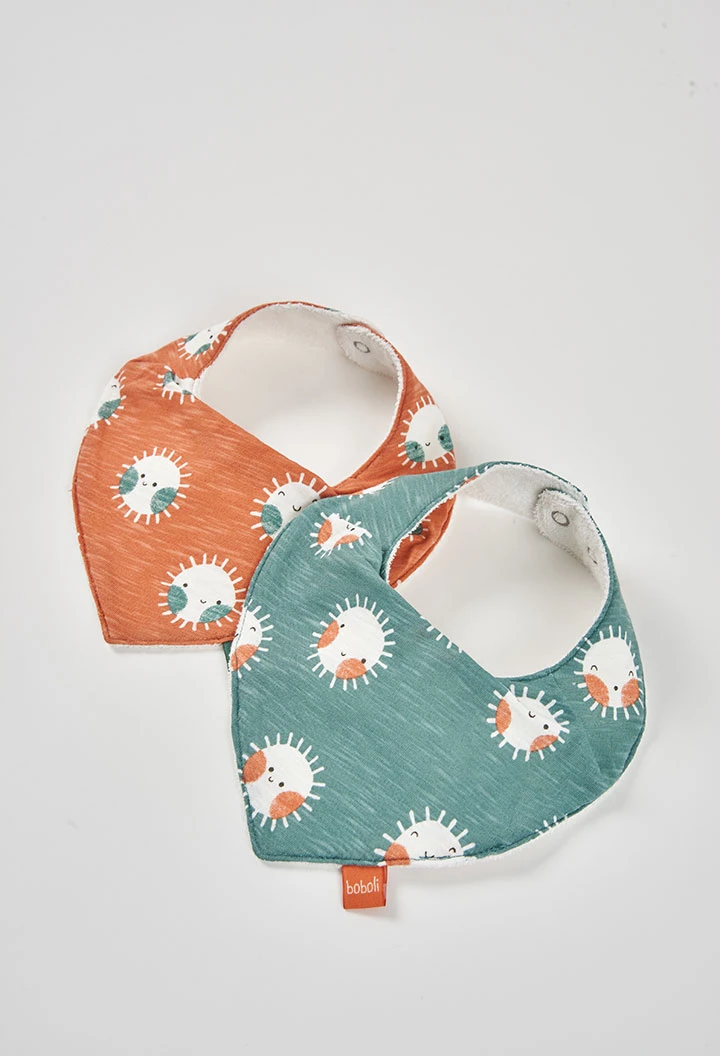 Pack de 2 babetes bebé algodão estampado