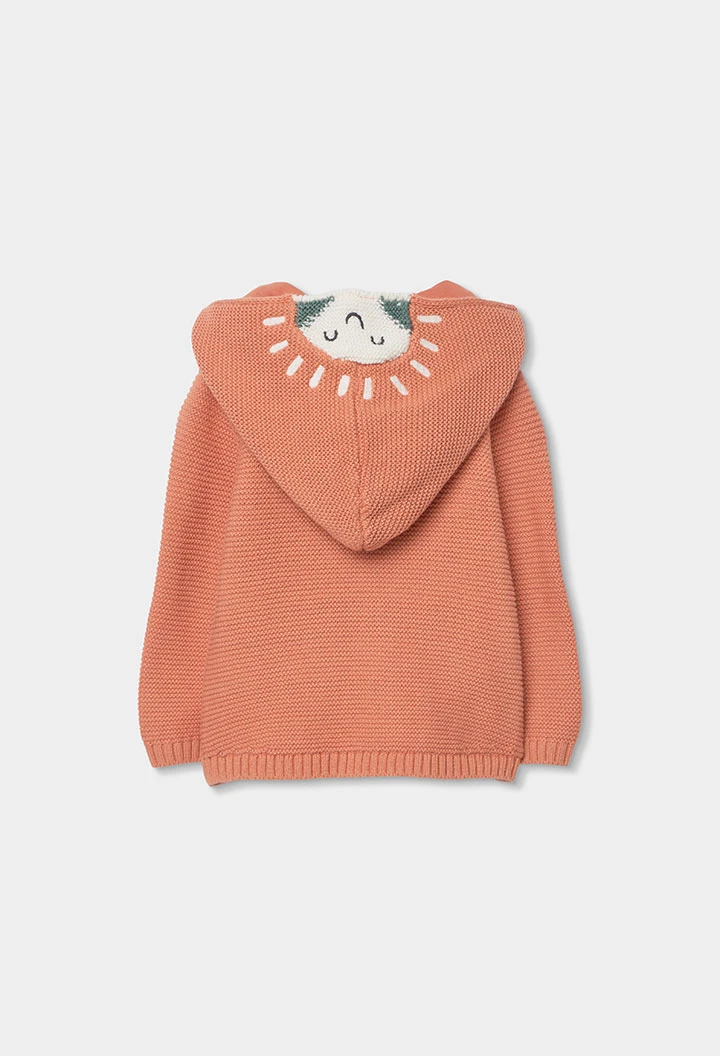 Chaqueta bebé de punto marrón
