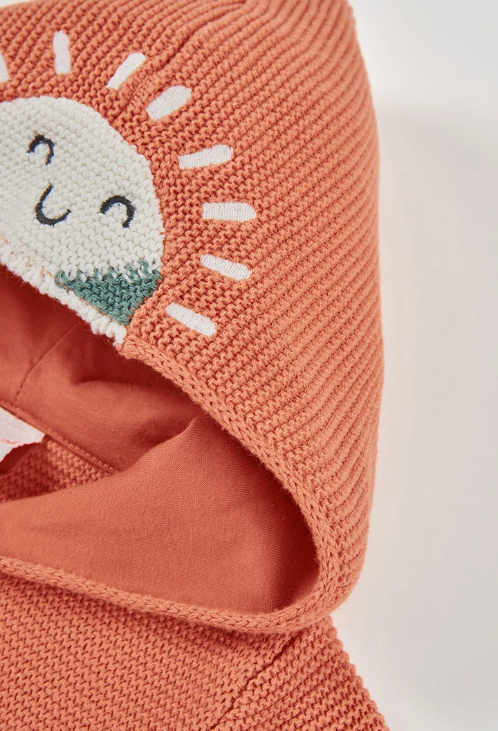 Brown knit baby jacket