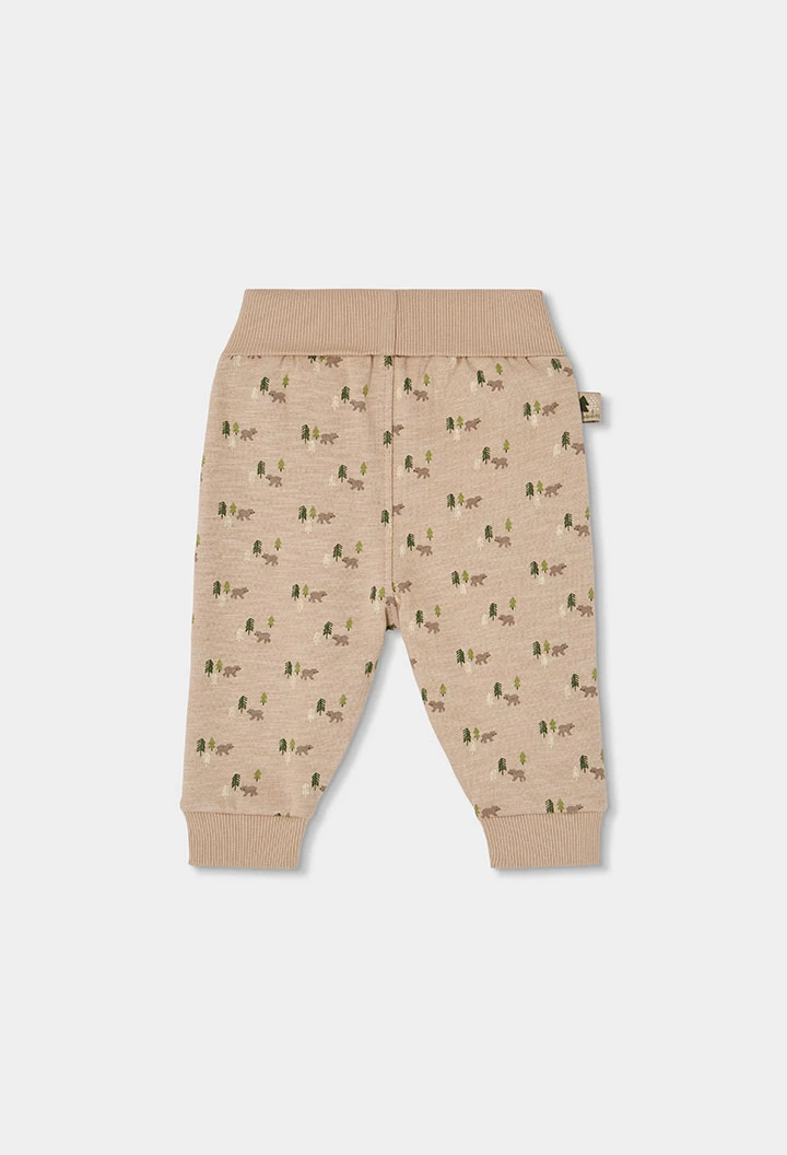 Conjunto de malha bebé menino cru estampado animais