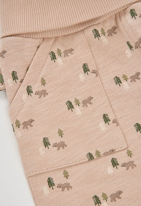 Ensemble maille bébé garçon écru imprimé animaux