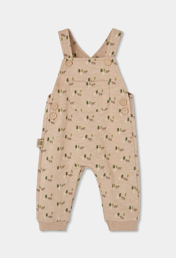 Conjunto malha bebé menino bege estampado ursos