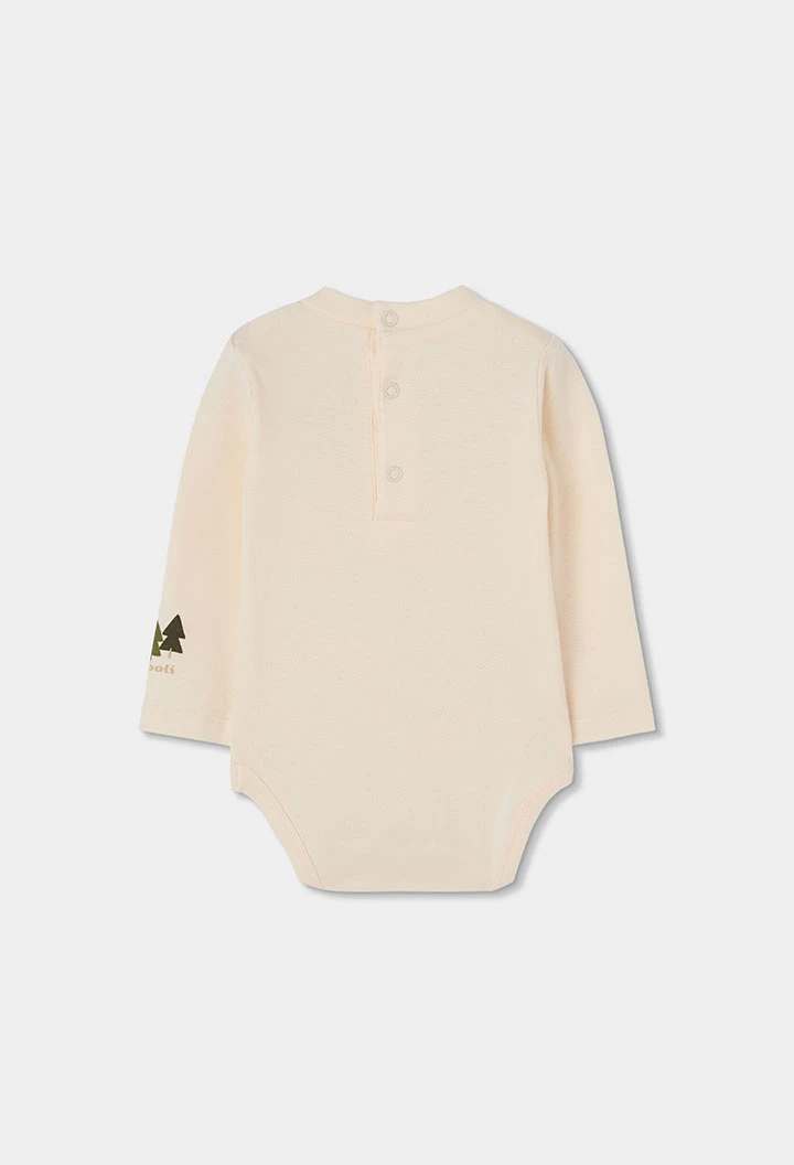 Conjunto malha bebé menino bege estampado ursos