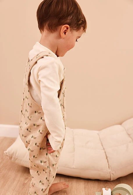 Conjunto punto bebé niño beige estampado osos