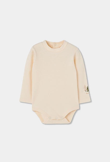 Ensemble maille bébé garçon beige imprimé ours