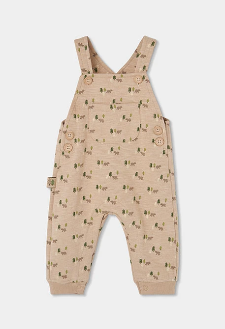Ensemble maille bébé garçon beige imprimé ours