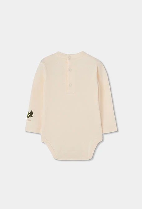 Ensemble maille bébé garçon beige imprimé ours