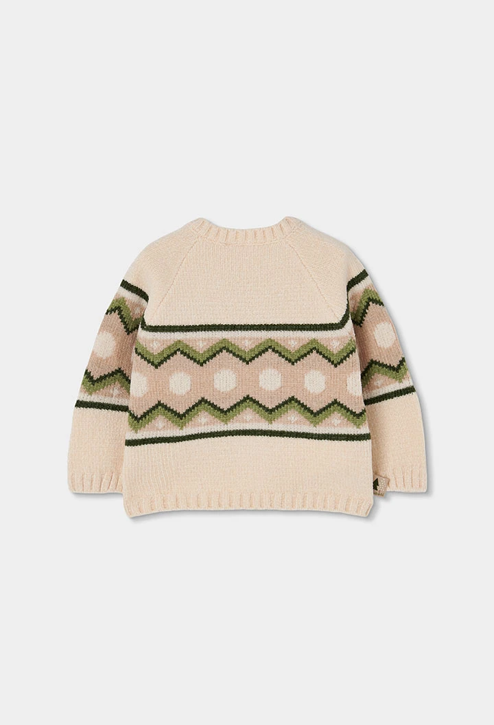 Conjunto cru bebé menino estampado jacquard