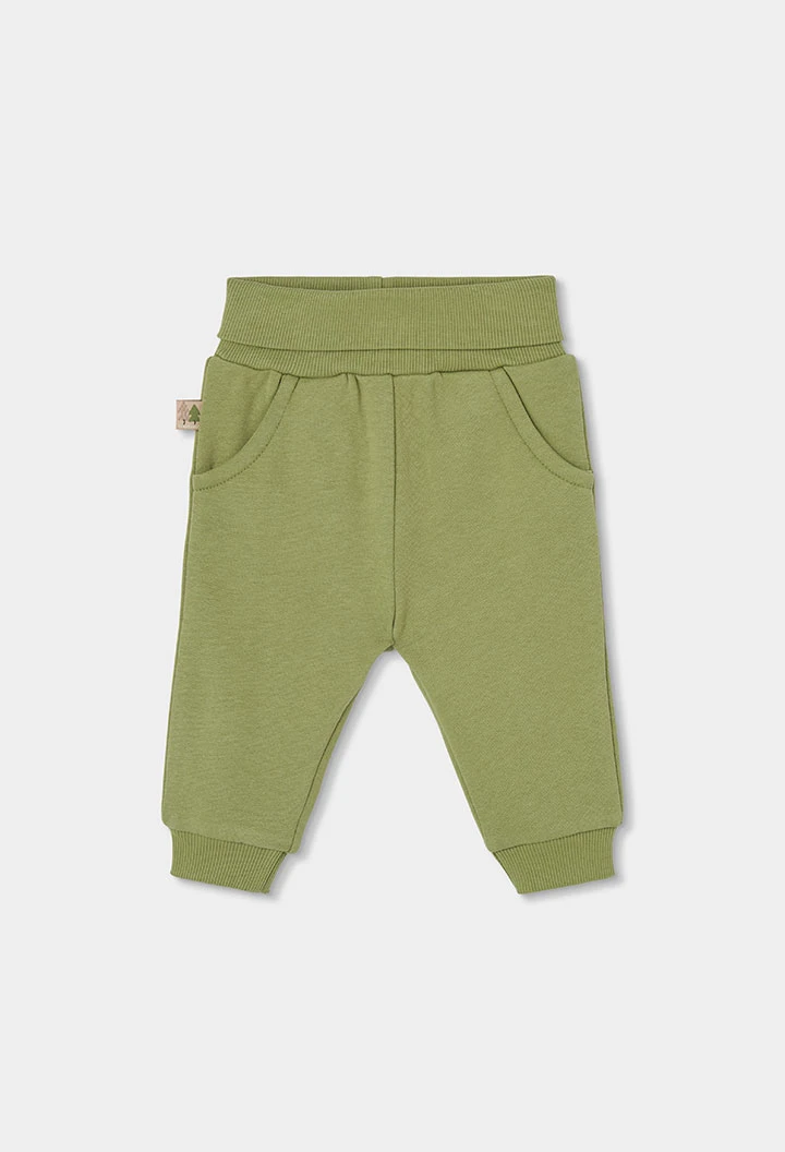 Ensemble maille bébé garçon vert imprimé forêt