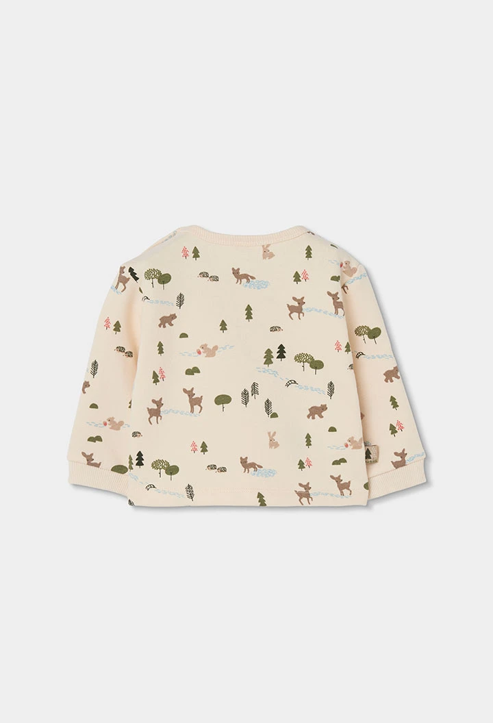 Ensemble maille bébé garçon vert imprimé forêt