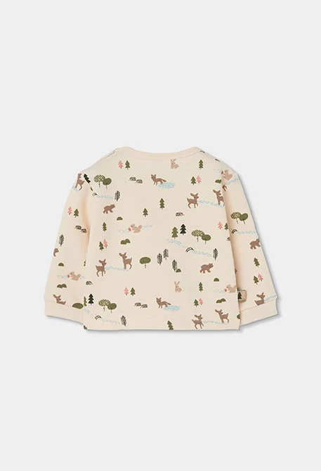 Ensemble maille bébé garçon vert imprimé forêt