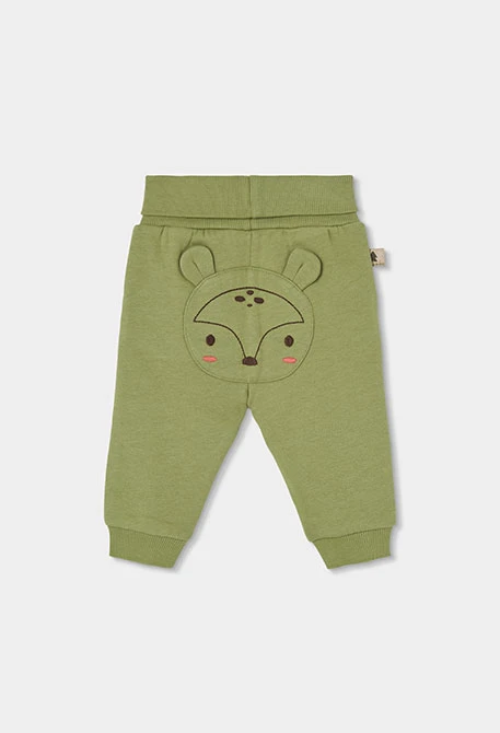 Ensemble maille bébé garçon vert imprimé forêt