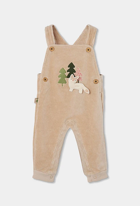 Ensemble maille bébé garçon beige imprimé forêt