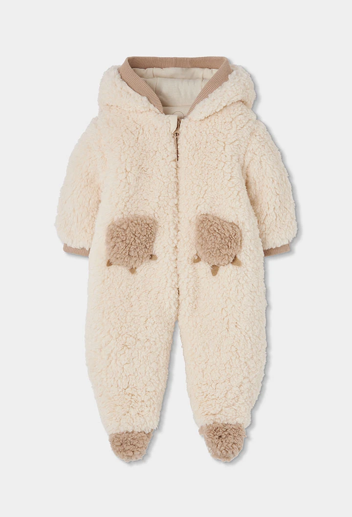 Babygrow em pelo borregão bebé cru