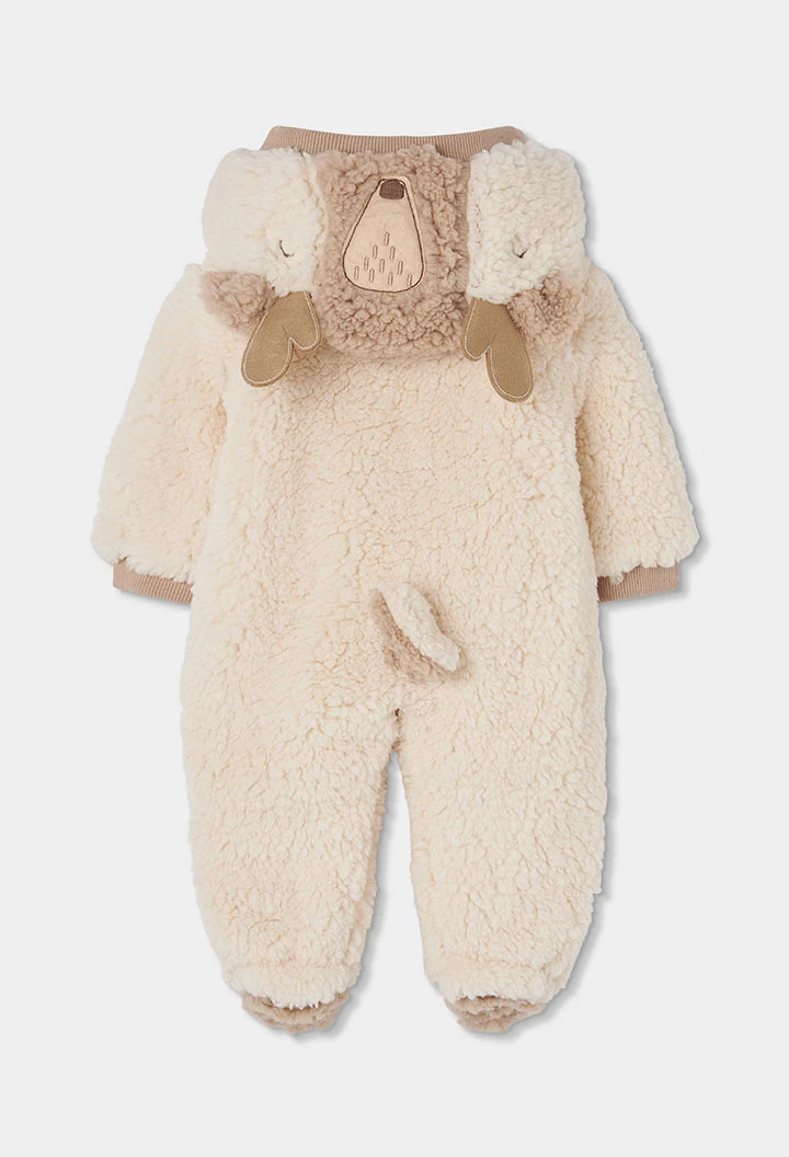 Babygrow em pelo borregão bebé cru