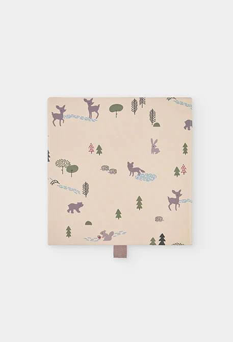 Ensemble maille bébé écru imprimé forêt animaux