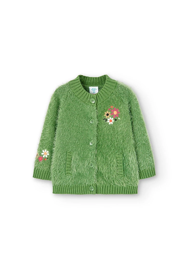 Jaqueta tricotosa de nadó nena verd